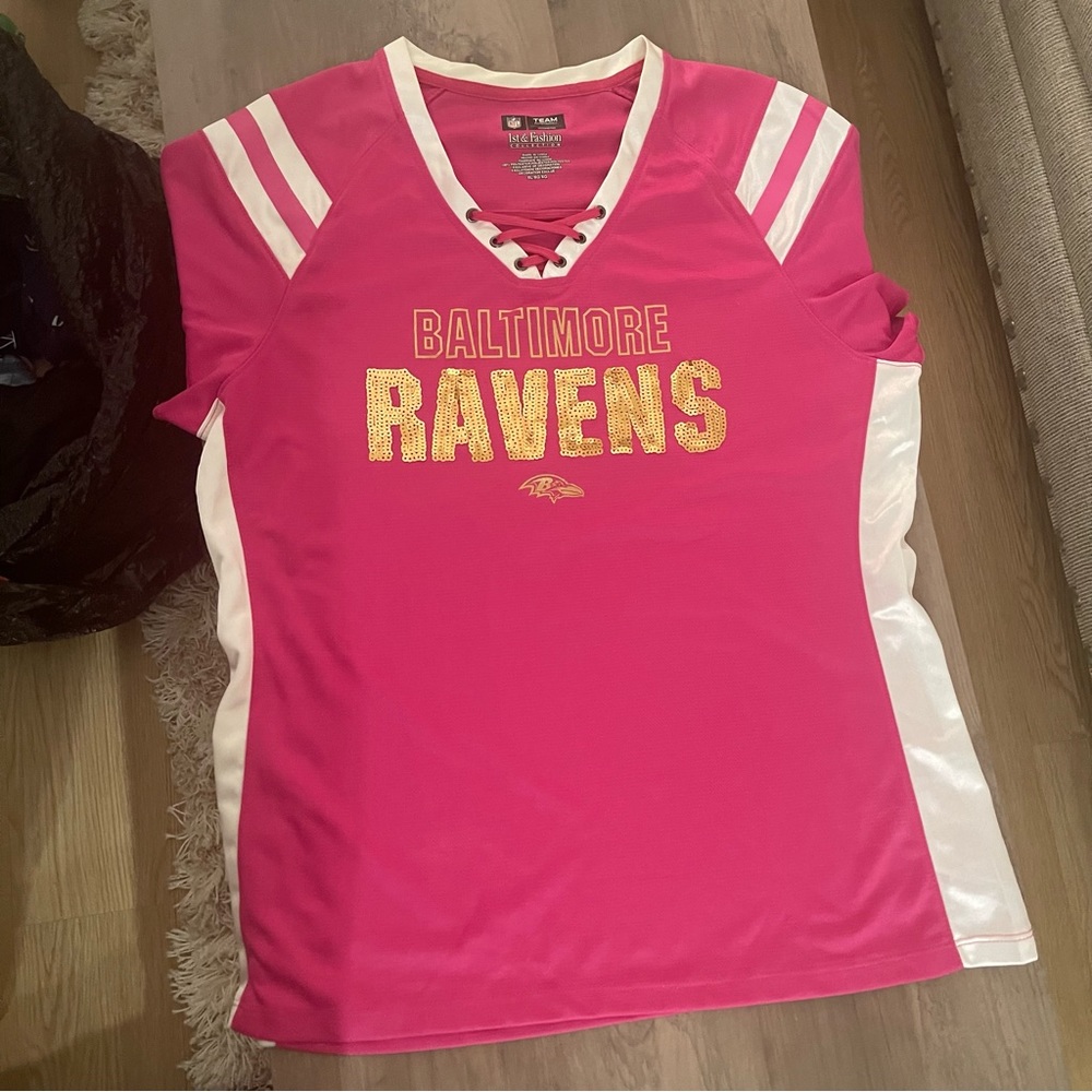 Pink ravens sequin jersey XL